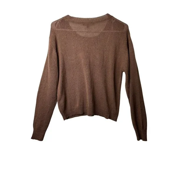 NWT Lulus Sweater Small Lightweight Acrylic Knit Womens Brown Pullover - Picture 10 of 11